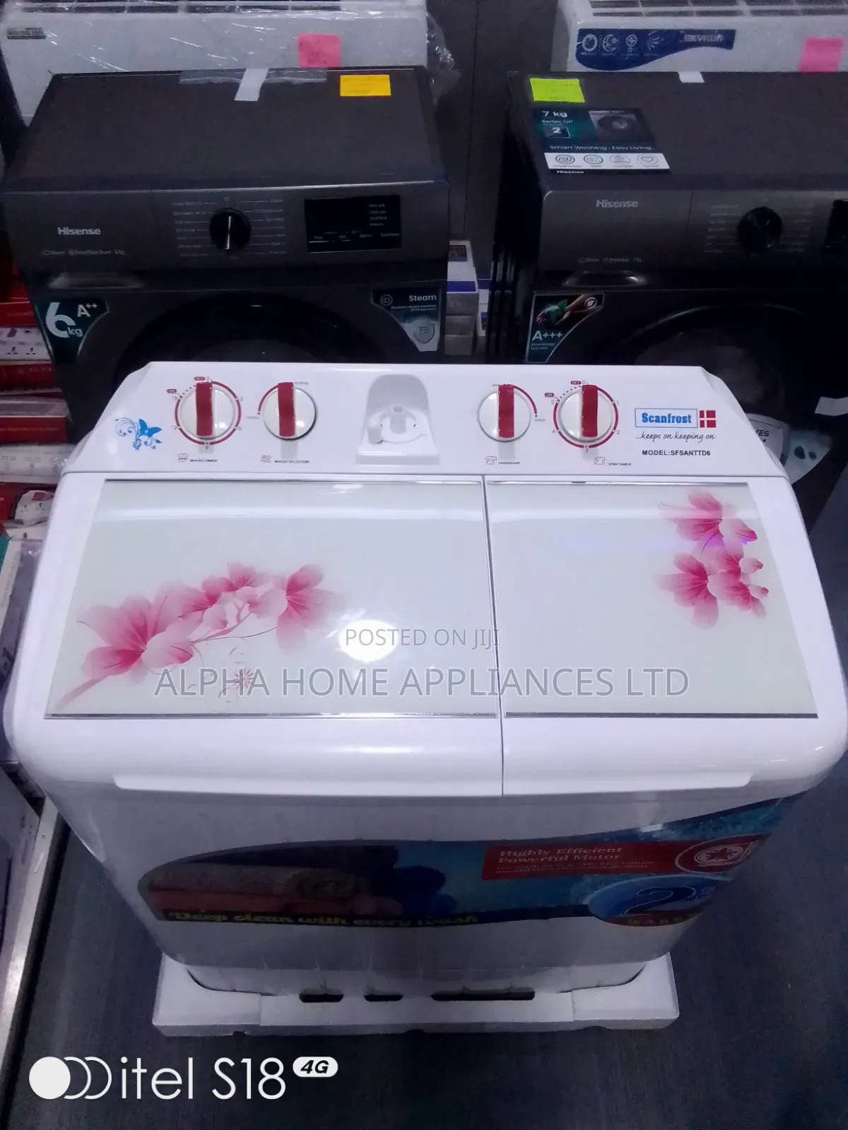 Scanfrost Semi-Automatic Washing Machine 7KG White Colour