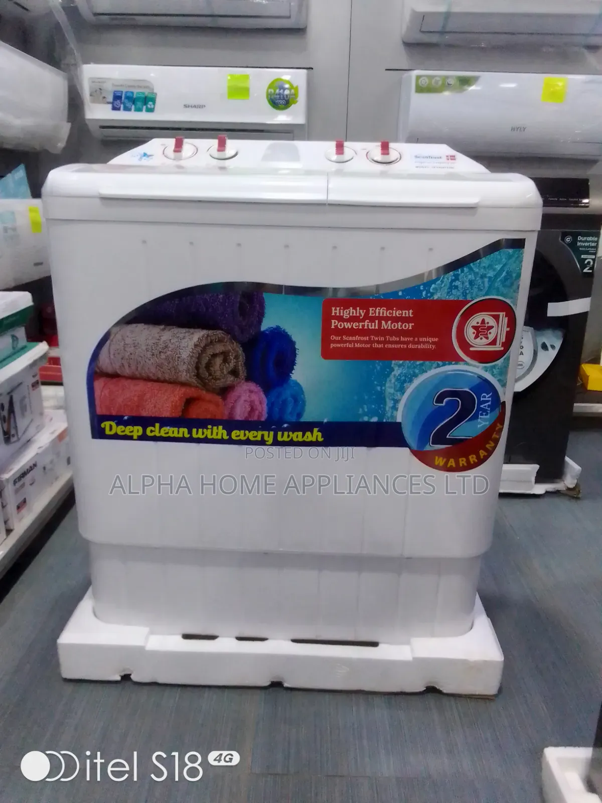 Scanfrost Semi-Automatic Washing Machine 7KG White Colour