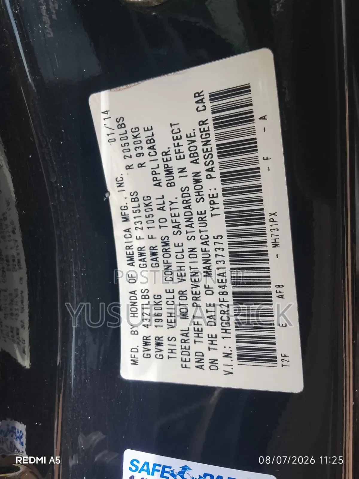 Honda Accord 2014 Black