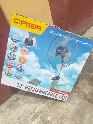 Qasa QRF-7918 Vigor 18" Rechargeable Fan for Home Office