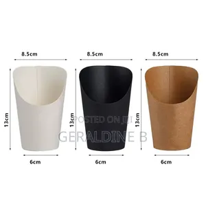 50 PCS Small Chops Pouches and Kraft Paper Oblique Scoop Cups