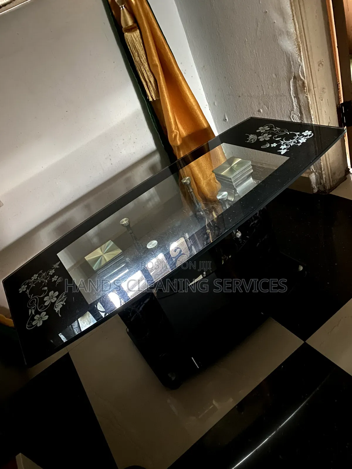 Luxury Black Glass Center Table
