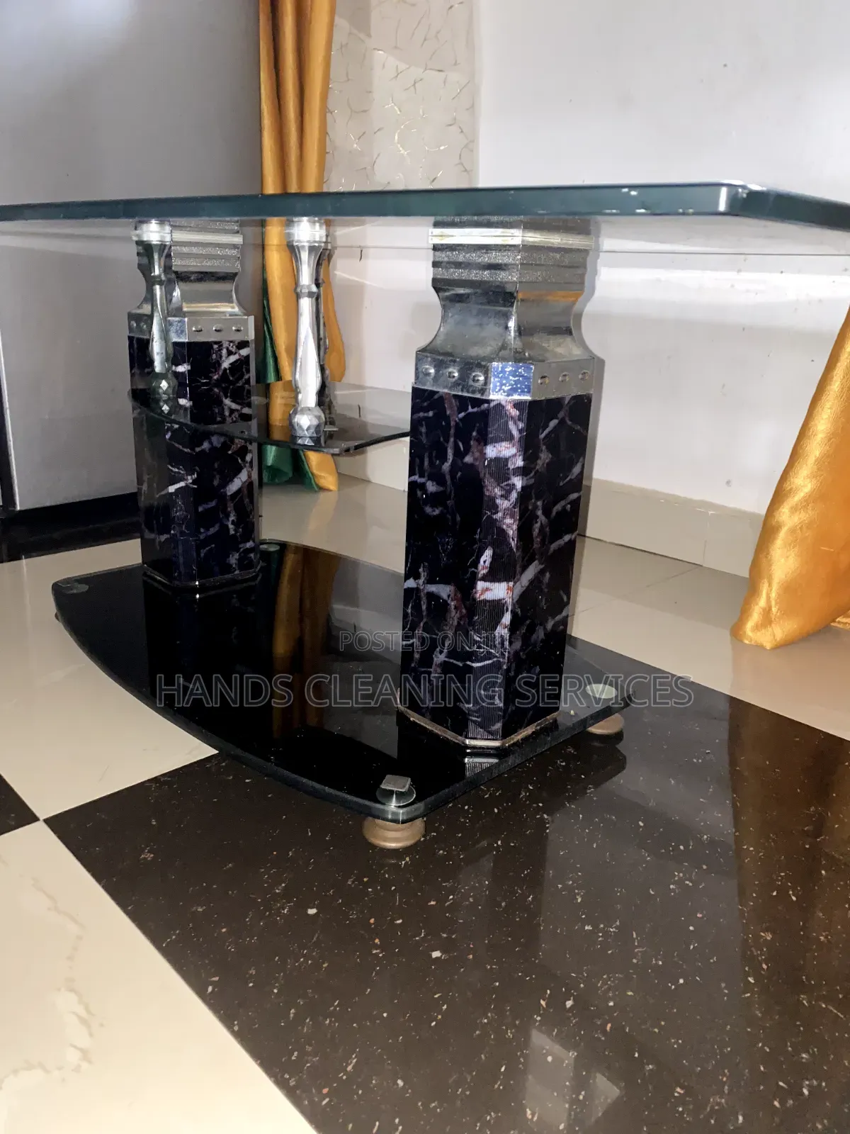 Luxury Black Glass Center Table