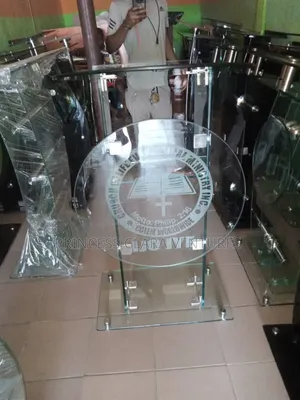 High Quality White Glass Pulpit for Church