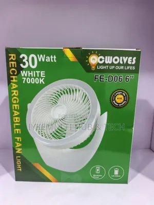 Rechargeable Table Fan With Ring Light