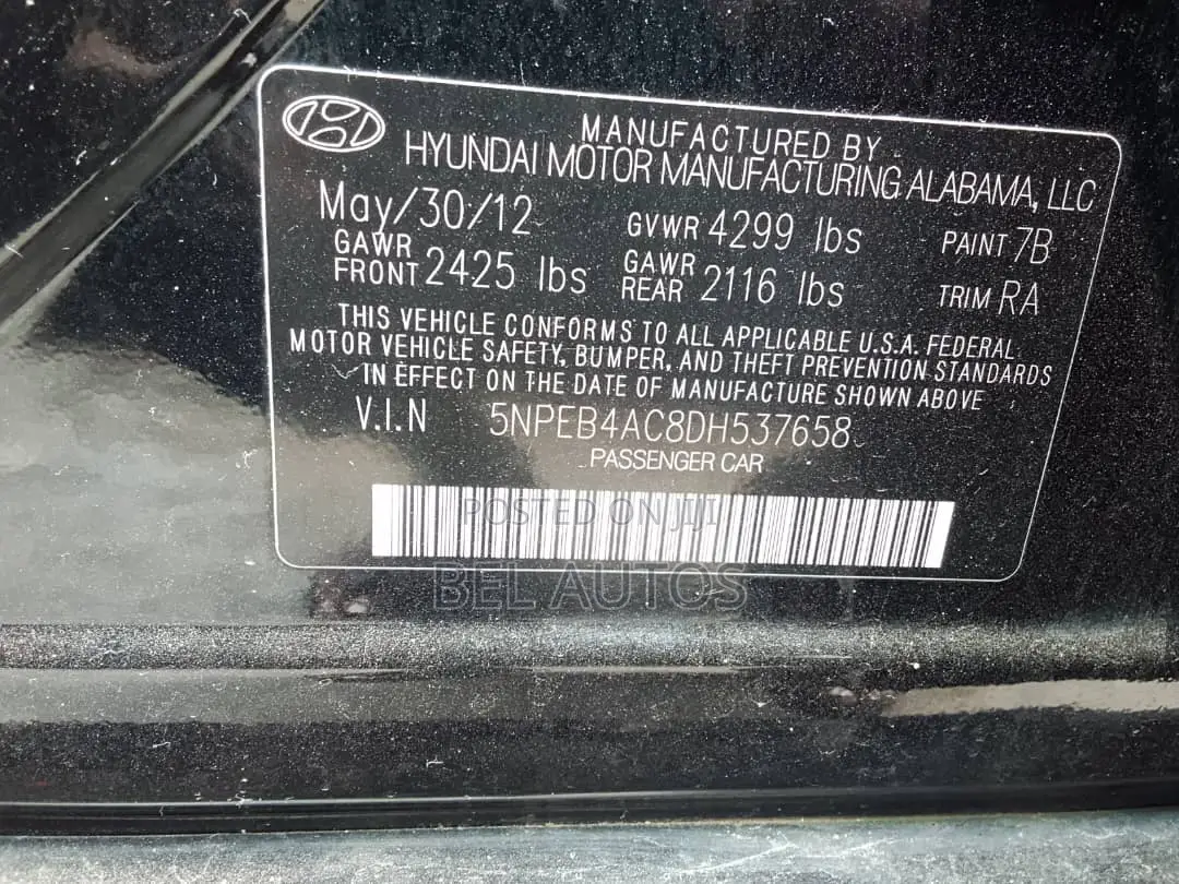 Hyundai Sonata 2012 Black