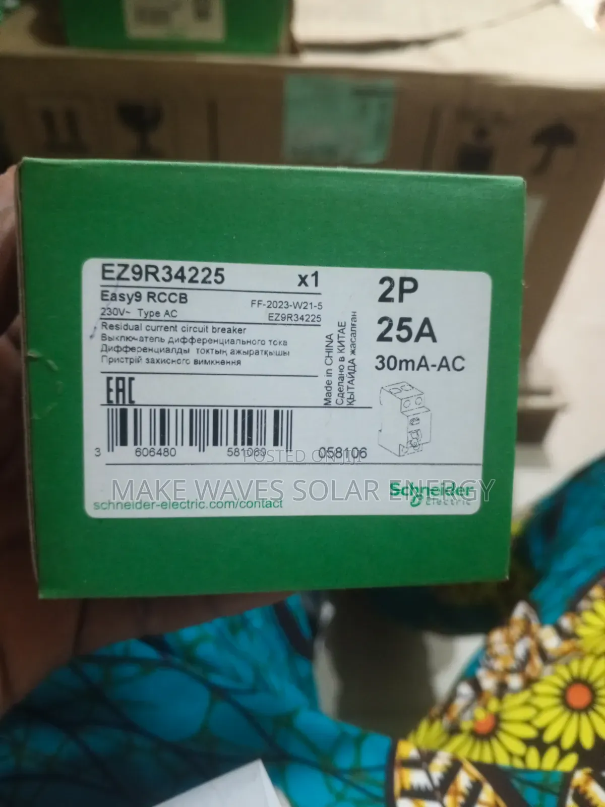 2p 25A Elcb SCH 30ma RCCB Easy9