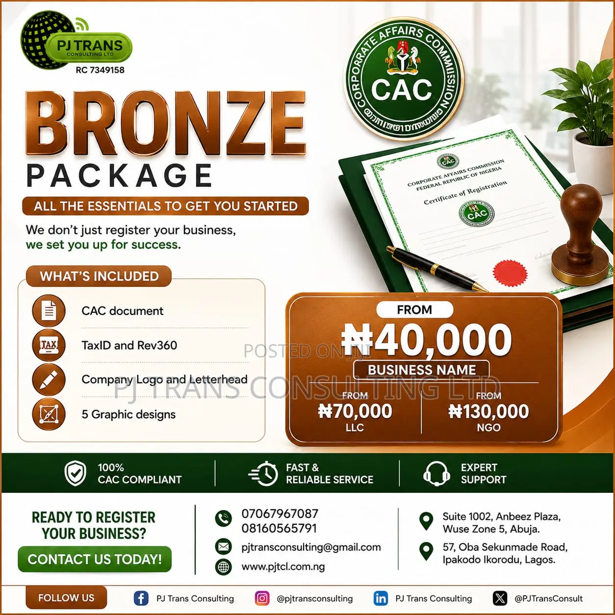 Cac Registration Packages