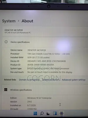 Laptop HP 240 8GB Intel Core i5 SSD 256GB