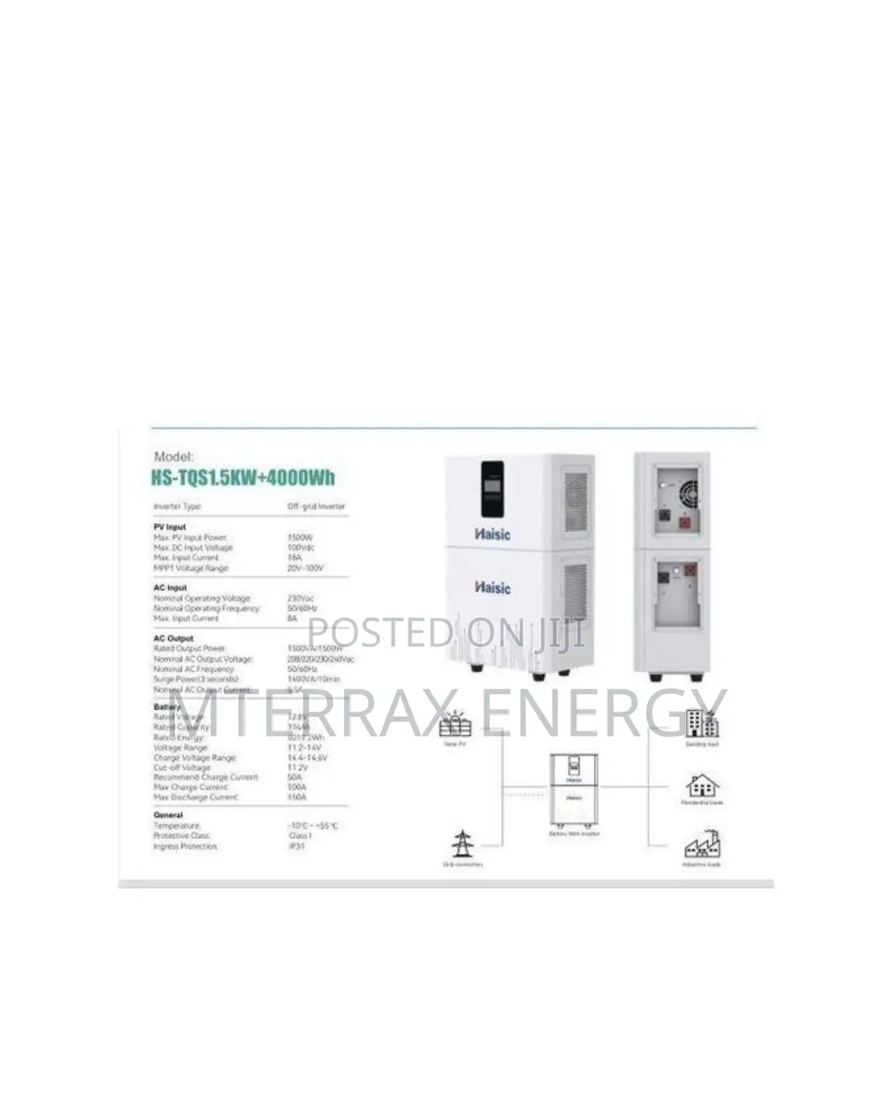 Haisic 4kva + 24v 8kwh Battery