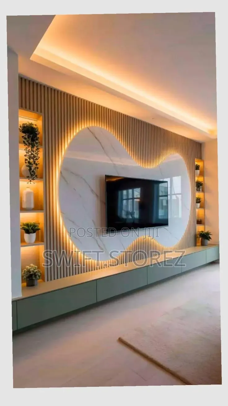 Irregular Shaped TV Console