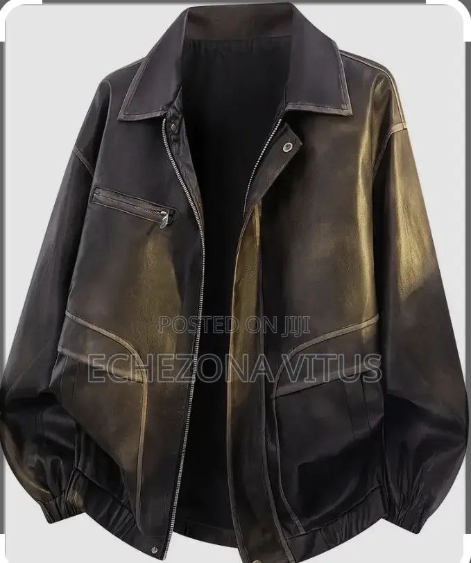 High Quality Luxury Leather Jacket; High Textured