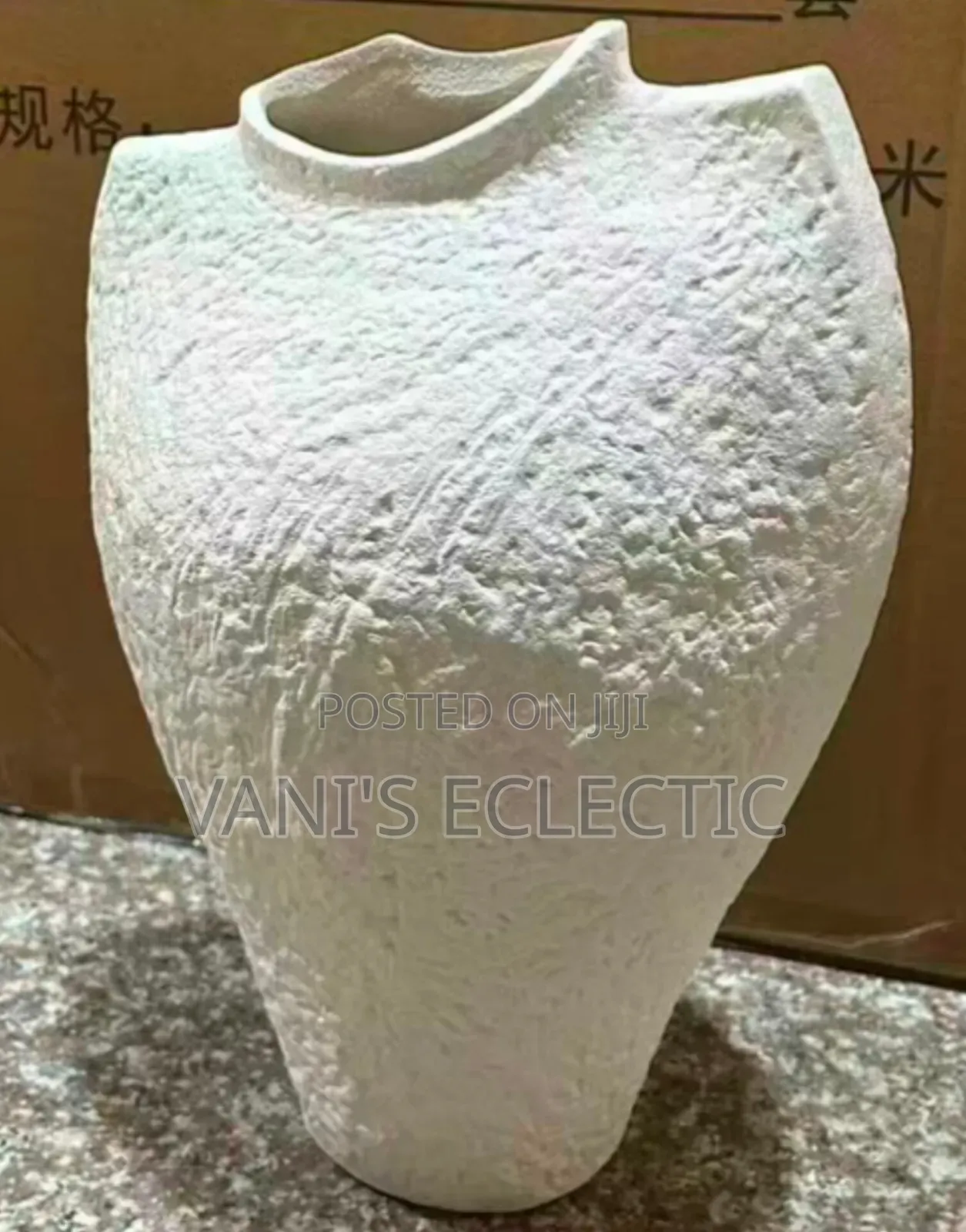 White Stoneware Ceramic Vase