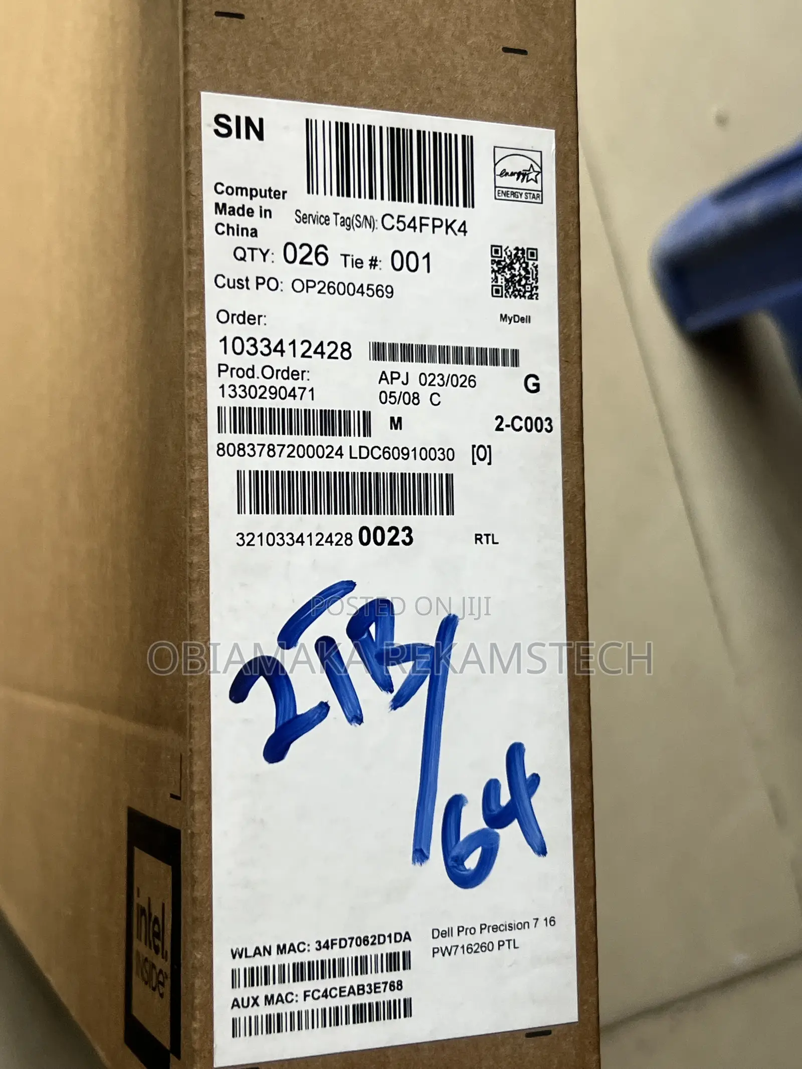 New Laptop Dell Precision 7760 64GB Intel Core Ultra 7 SSD 2T