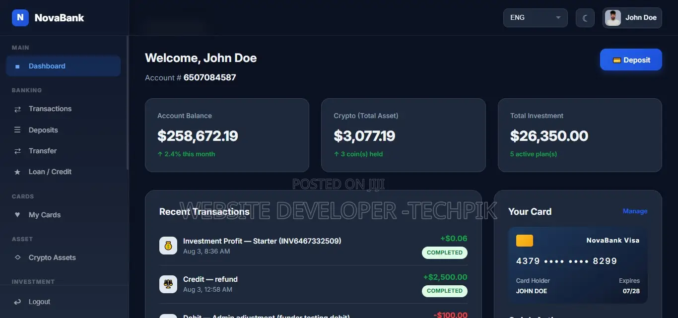 Online Banking PHP Script