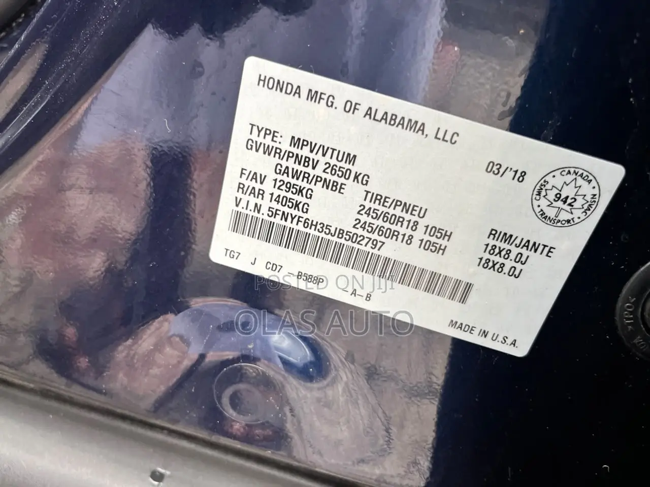 Honda Pilot 2018 Blue