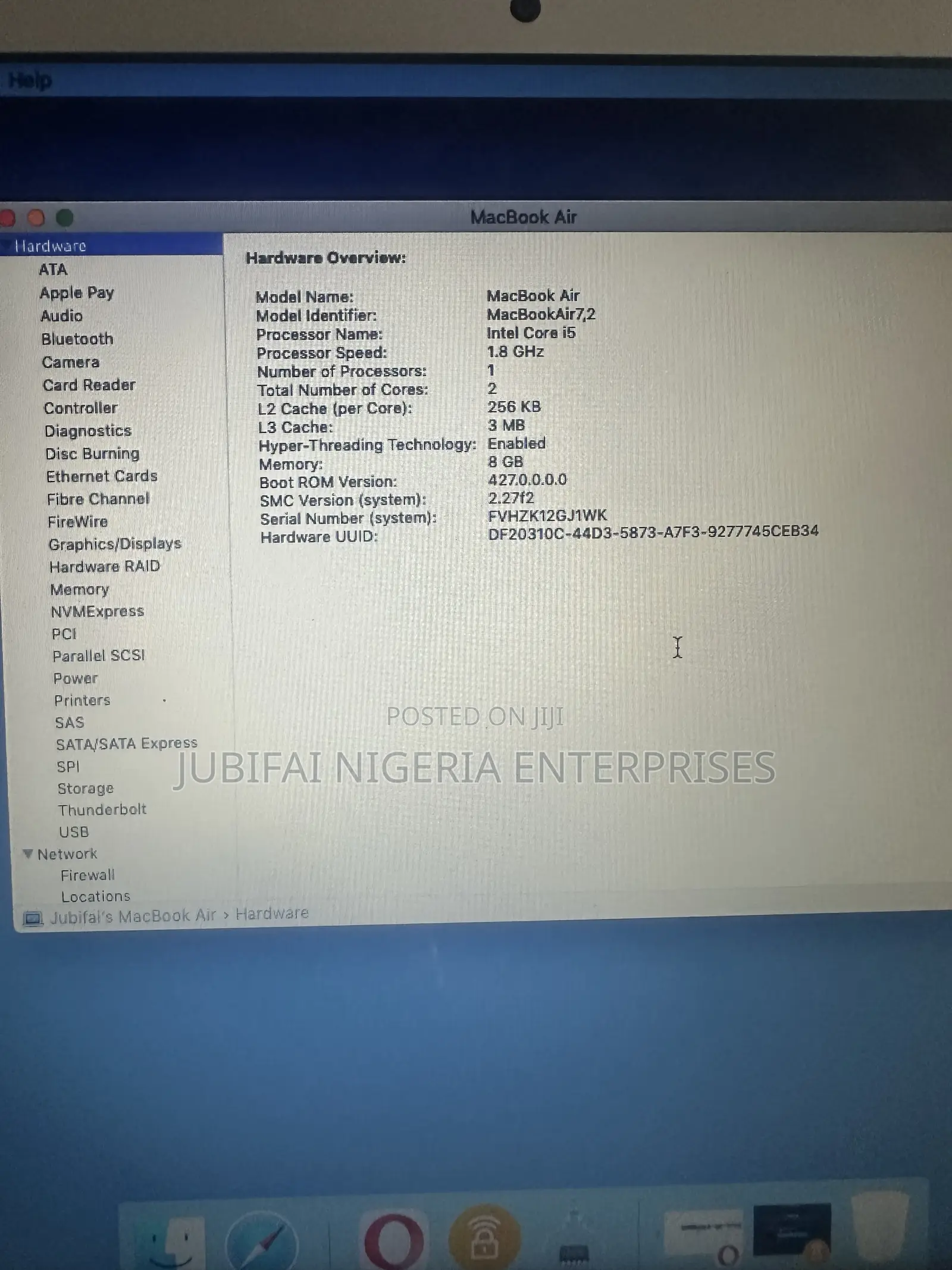 Laptop Apple MacBook Air 2017 8GB Intel Core i5 HDD 250GB