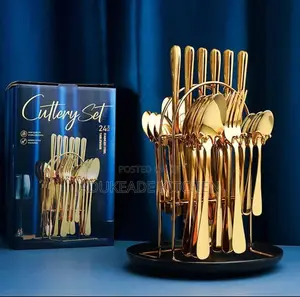 24pcs Cutlery Golden Spoon Set