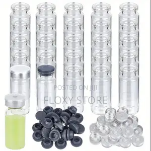Glass Lab Vials With Butyl Stopper and Plastic Cap