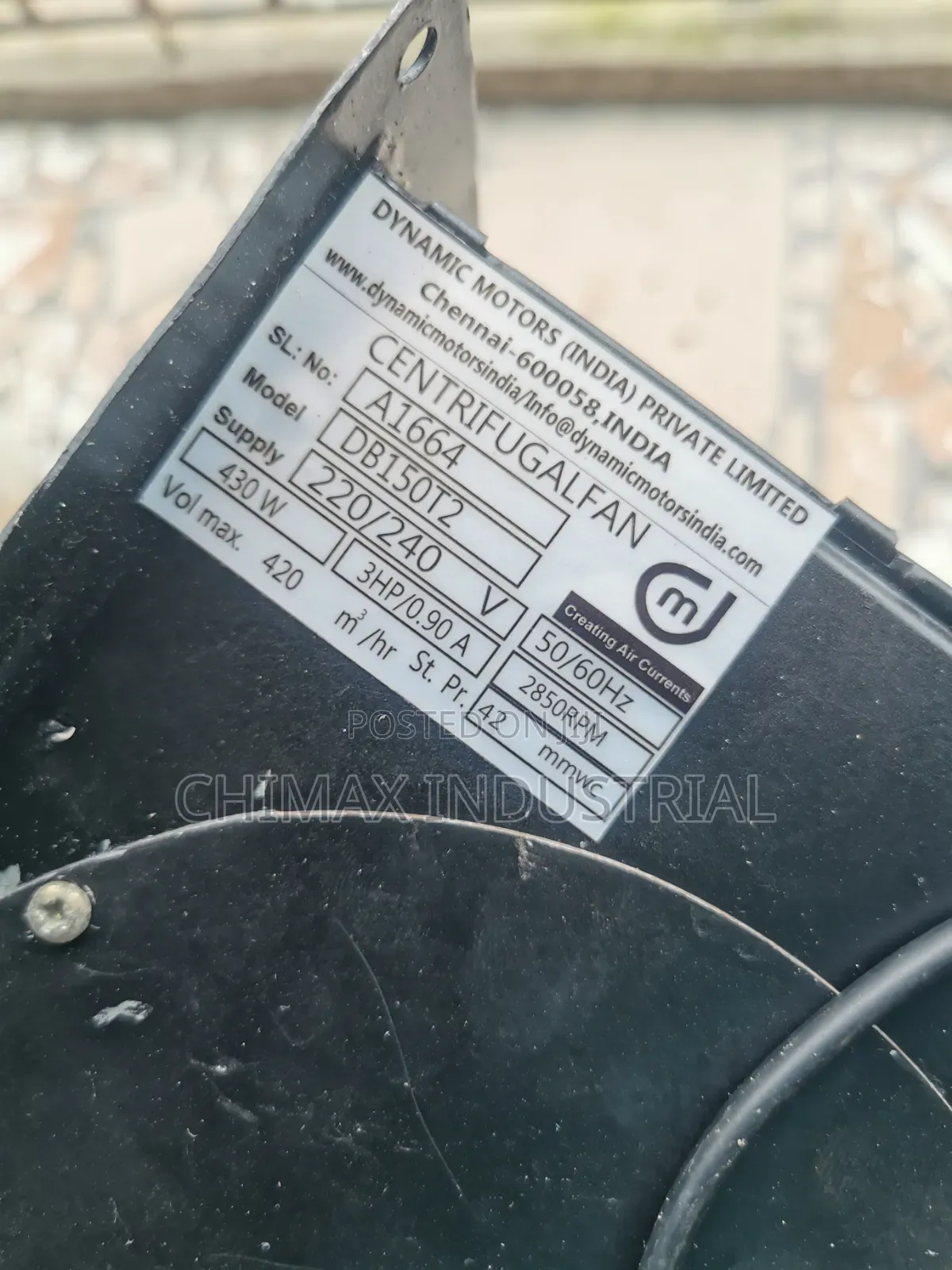 Single-Inlet Centrifugal Blower Fan