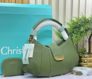 Luxury Chrisbella Bag Purple Green PU Leather - Brand New + Dust Bag