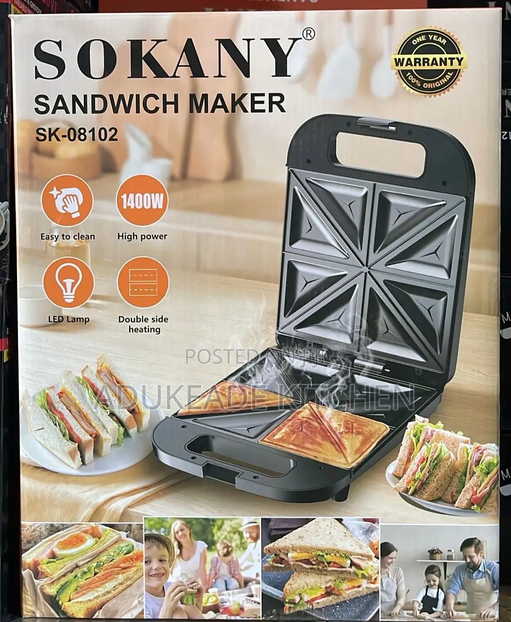 Sokany 4face Sandwich Maker /Toaster