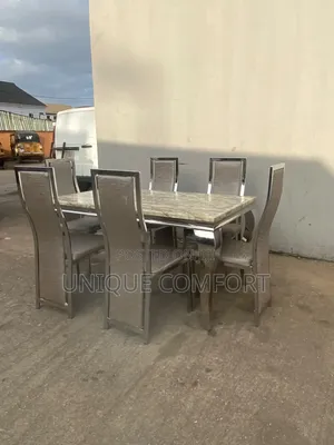 Imported Executive 6 Seaters Real Marble Dining Set