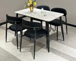 4 Seaters Dining Table Black White Colour
