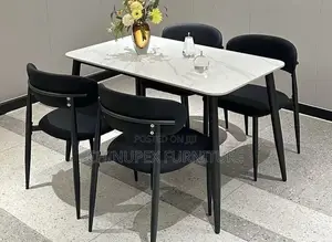 4 Seaters Dining Table Black White Colour
