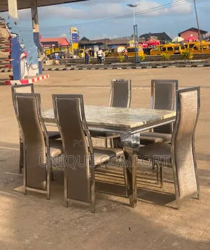 Top Quality 6 Seaters Real Marble Dining Set