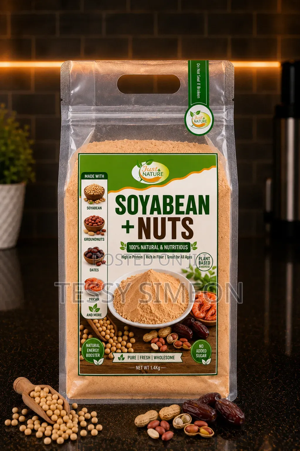 Soyabean Powder + Dates + Nuts