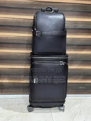 Original Black Leather Luggage and Backpack