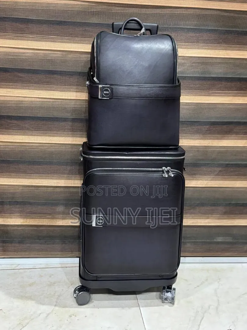 Original Black Leather Luggage and Backpack