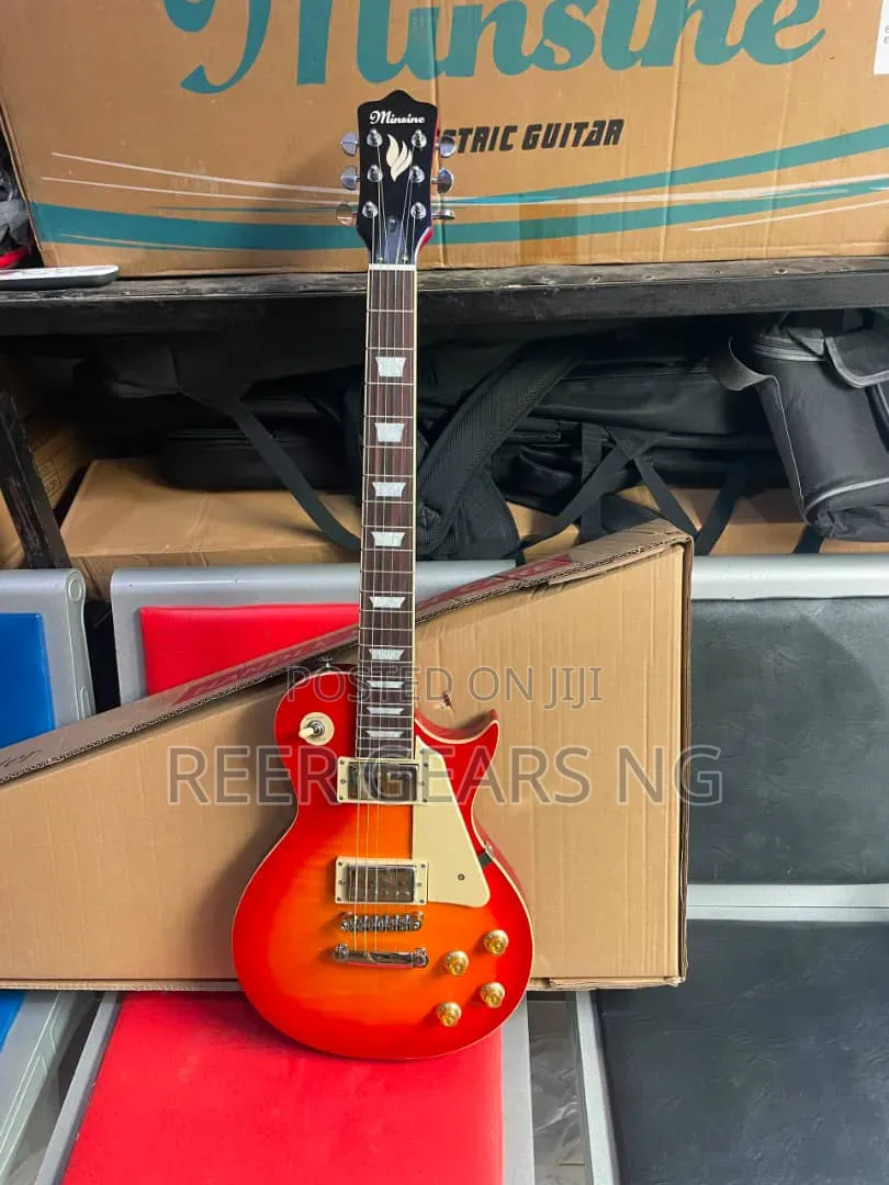 Red Sunburst MS-300 Pro Les Paul Style Jazz Guitar