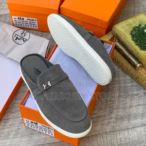 Hermes Luxury Suede Men's Designer Half Shoes