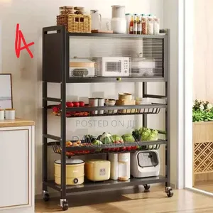 Multi-Tiered Multifunctional Storage Rack With Cover Type a B C