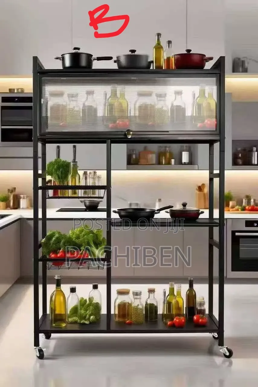 Multi-Tiered Multifunctional Storage Rack With Cover Type a B C