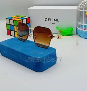 Luxury Celine Gradient Square Sunglasses – Elegant Gold Frame