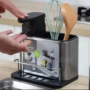 3 in 1 Dish Soap Dispenser, Sponge Holder and Stand