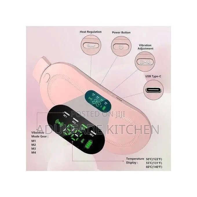Smart Menstrual Heating Pad Belt , Rechargeable Cramp Relief Massager