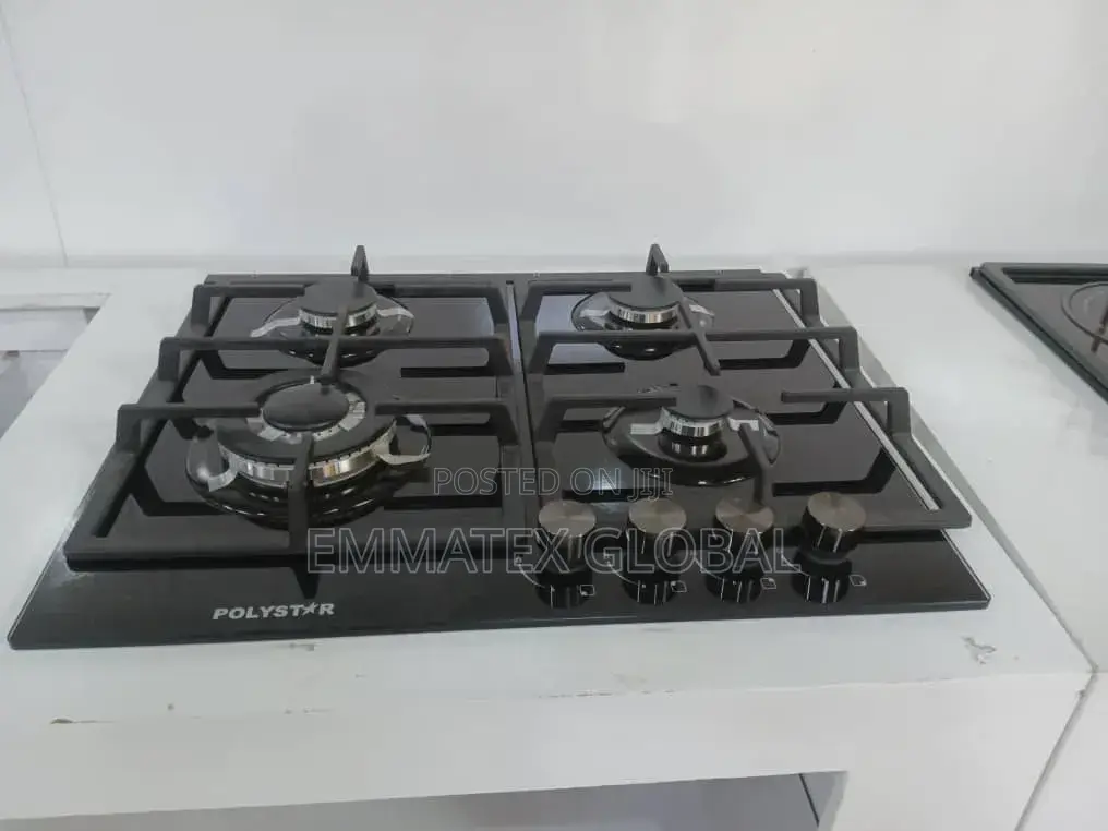 Polystar 4 Burner Gas Cooker Inbuilt