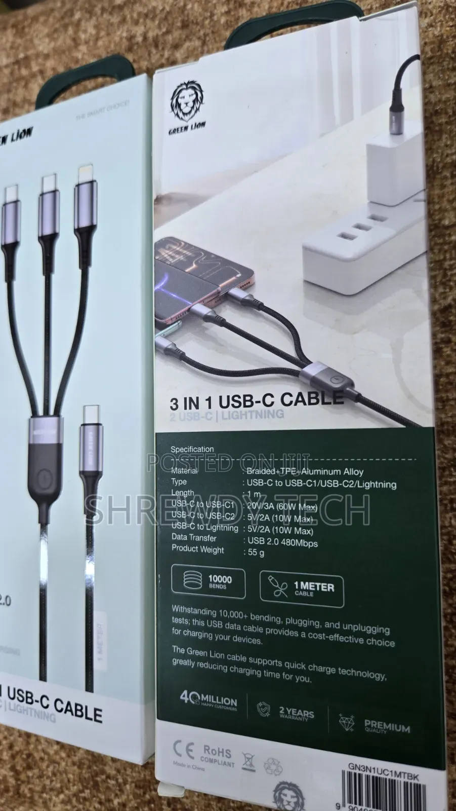 3 IN 1 USB C Cable