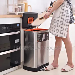 Premium Foot Press Waste Bin | Hands-Free Bathroom Kitchen Dustbin