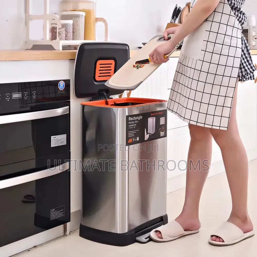Premium Foot Press Waste Bin | Hands-Free Bathroom Kitchen Dustbin