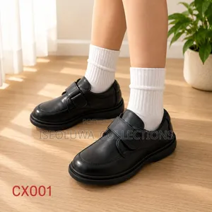 Boys’ Classic Black Velcro School Shoes