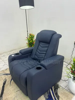 This Blue Leather Cinema Reclining Sofa .