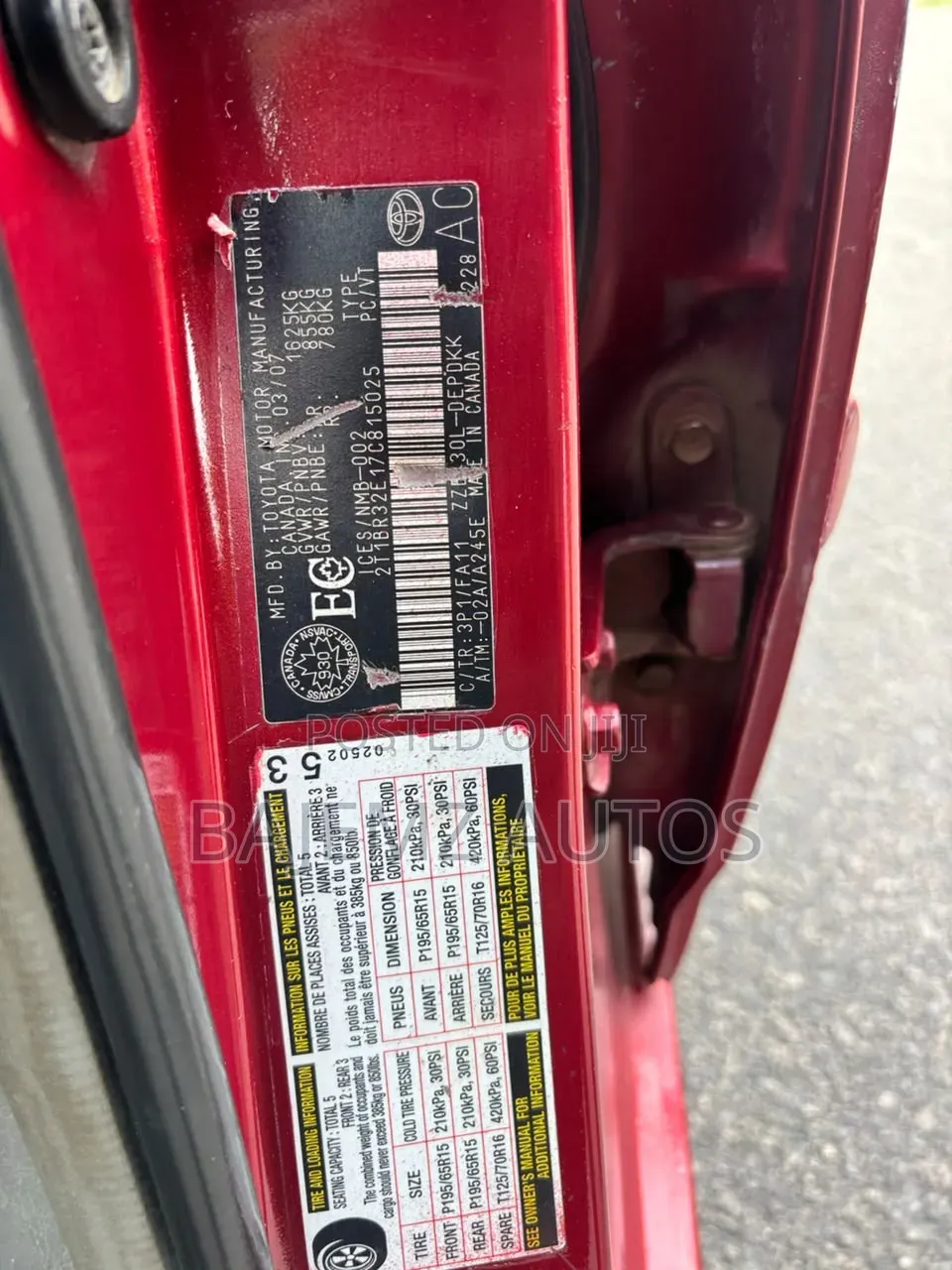 Toyota Corolla 2007 Red