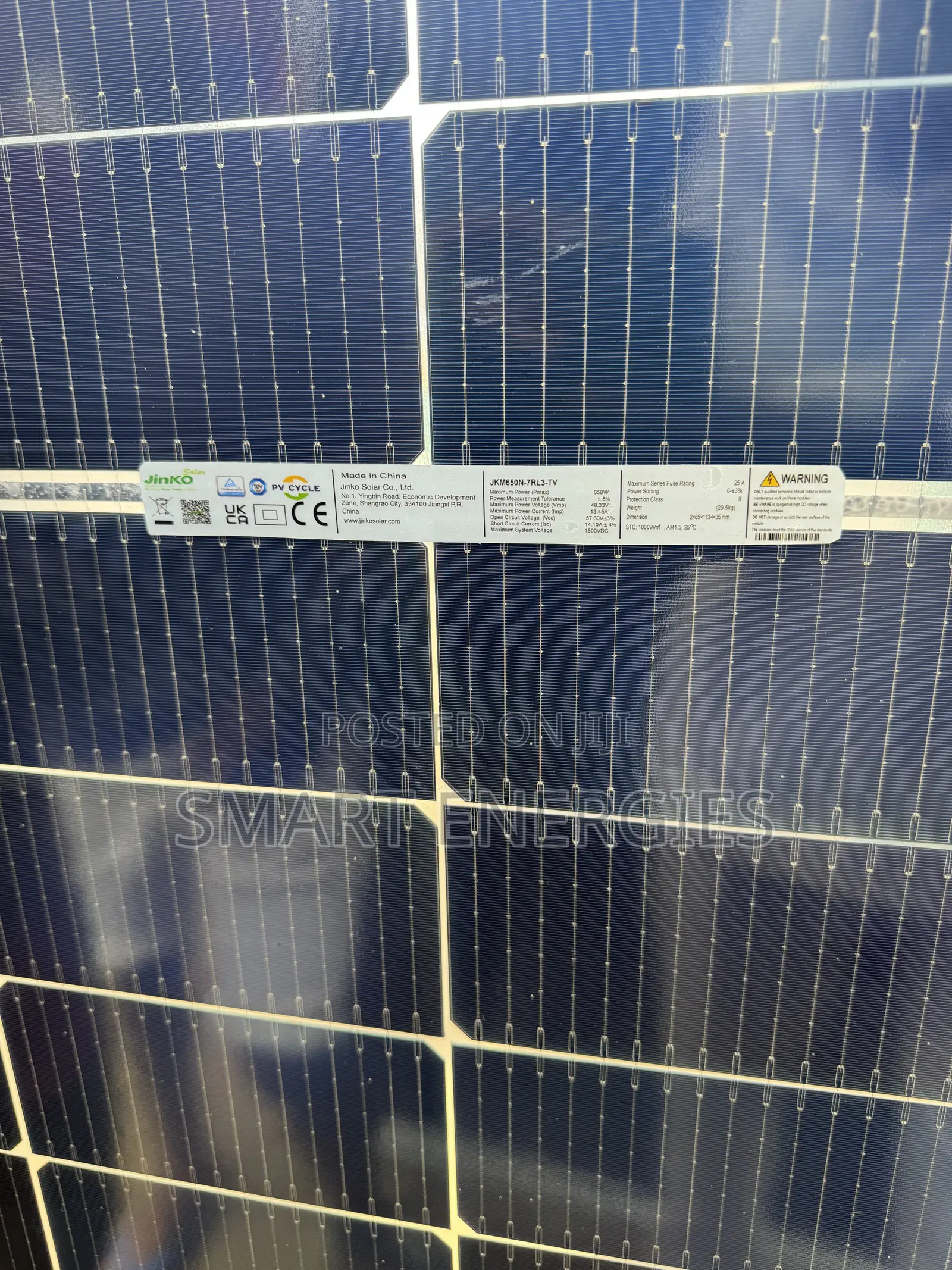 650watts Jinko Halfcut Bifacial Solar Panel