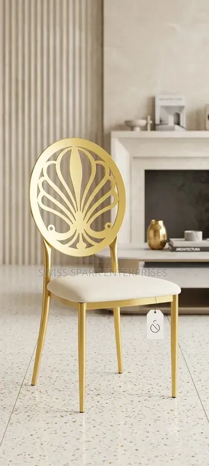 Elegant Gold Shell-Back Accent Dining Chair