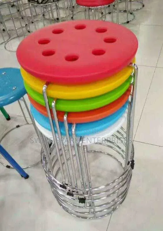 Colorful Stackable Metal Round Stools